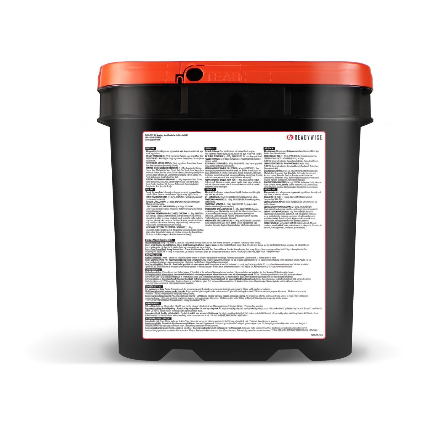 Seau Viande & Riz - 60 portions de viande + 20 riz