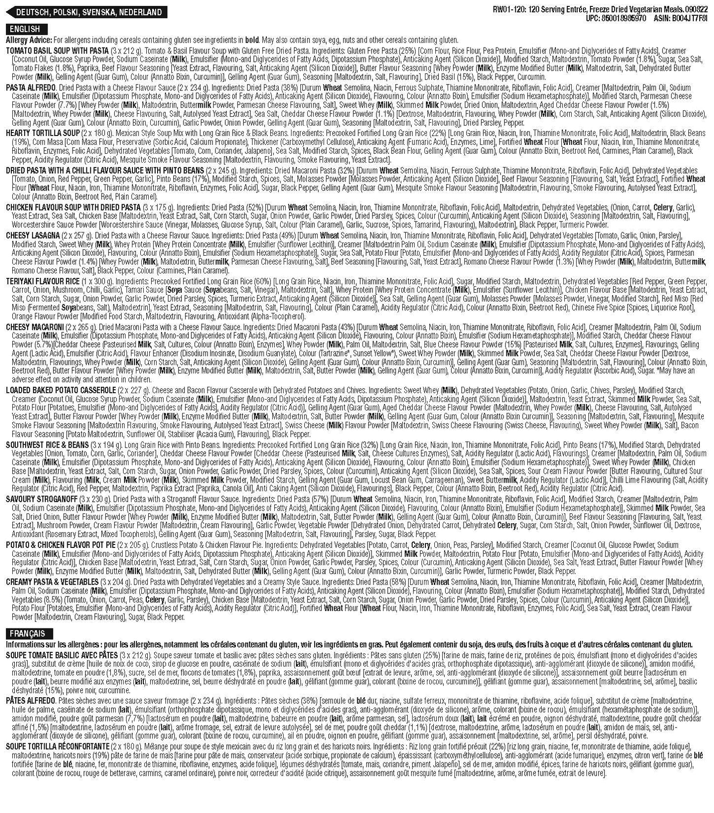 Seau Repas - 120 portions