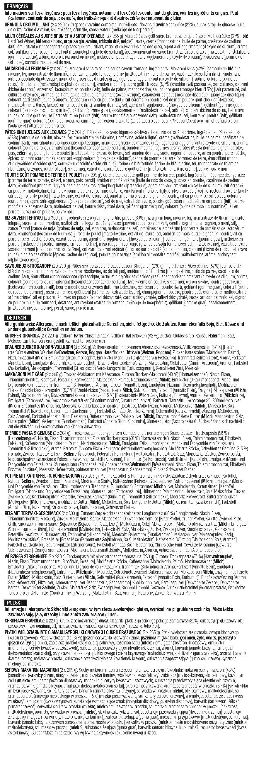 Sac d'urgence - 60 portions
